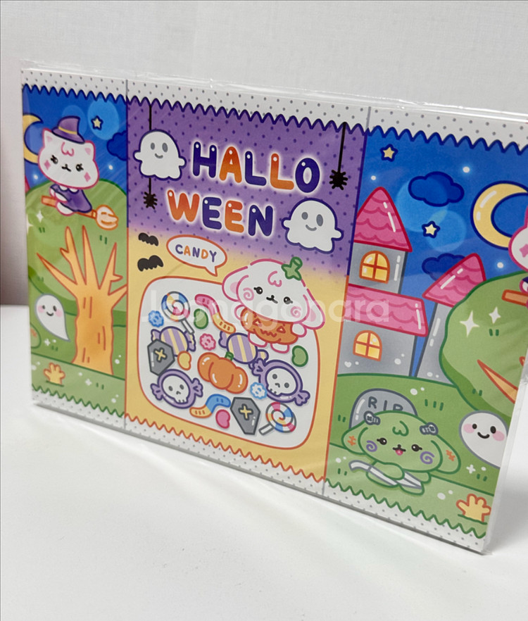 할로윈(Halloween) & 흑임자 캐릭터 포장 랩핑지 set--3