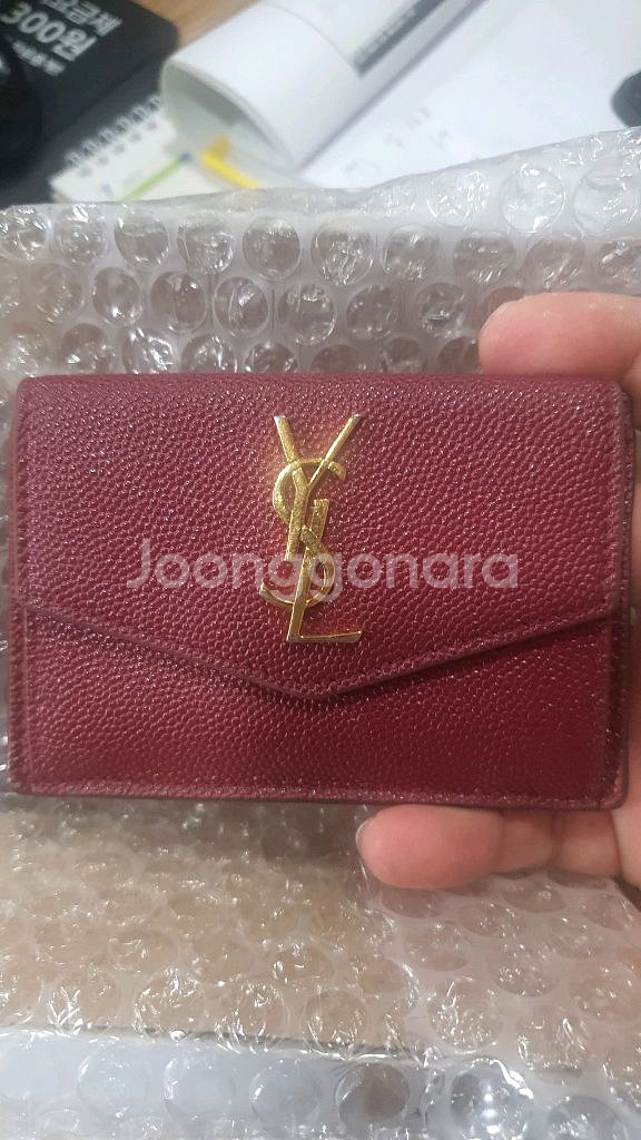 생로랑 YSL 로고 카드지갑--0