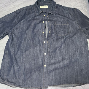 플랙 반팔 데님 셔츠 급처