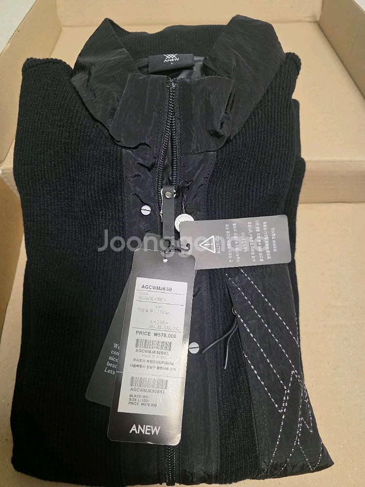 어뉴 골프 정품 남성 우븐카라 저지 자켓 100 새상품--3