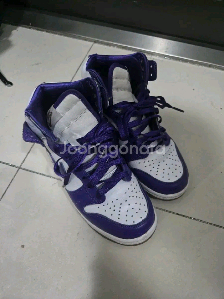 나이키 덩크 하이 퍼플 사이즈 250 상태양호--0