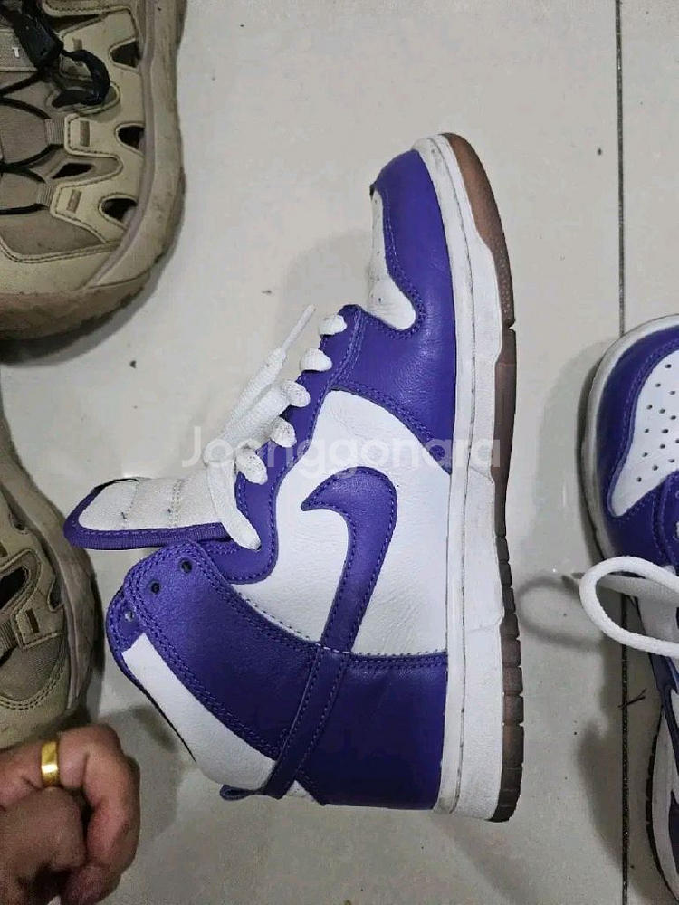 나이키 덩크 하이 퍼플 사이즈 250 상태양호--1