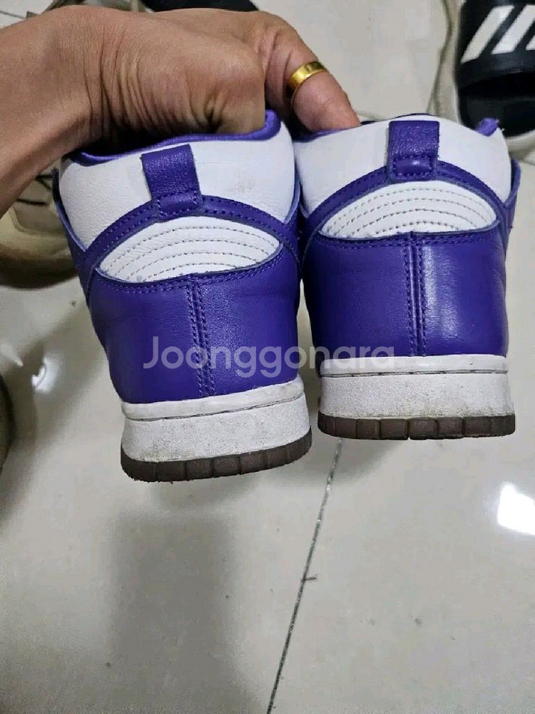 나이키 덩크 하이 퍼플 사이즈 250 상태양호--2