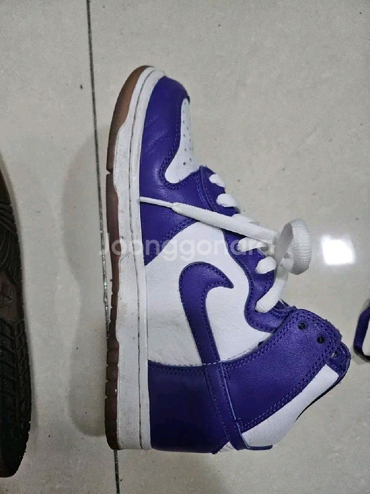 나이키 덩크 하이 퍼플 사이즈 250 상태양호--3