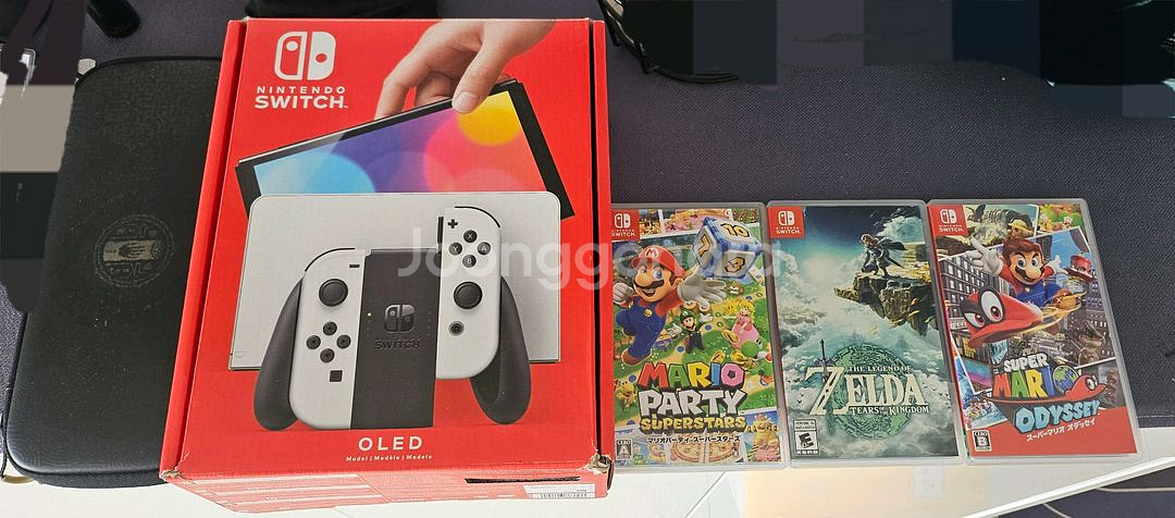 닌텐도 스위치 OLED 본체 + 게임 3종 세트--0