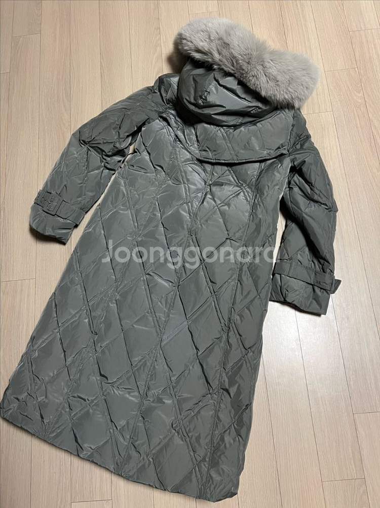 22년 주크 ZOOC 사가퍼 폭스 후드 구스다운 트렌치 롱패딩 코트 다이아몬드 퀼팅 쥬크--5