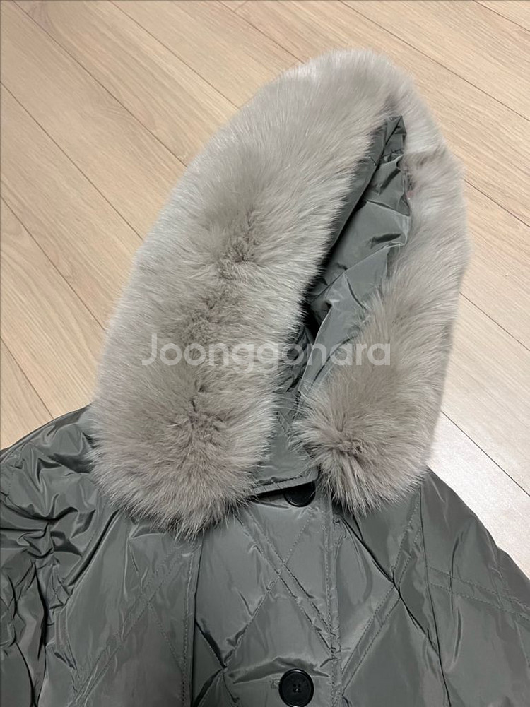 22년 주크 ZOOC 사가퍼 폭스 후드 구스다운 트렌치 롱패딩 코트 다이아몬드 퀼팅 쥬크--6