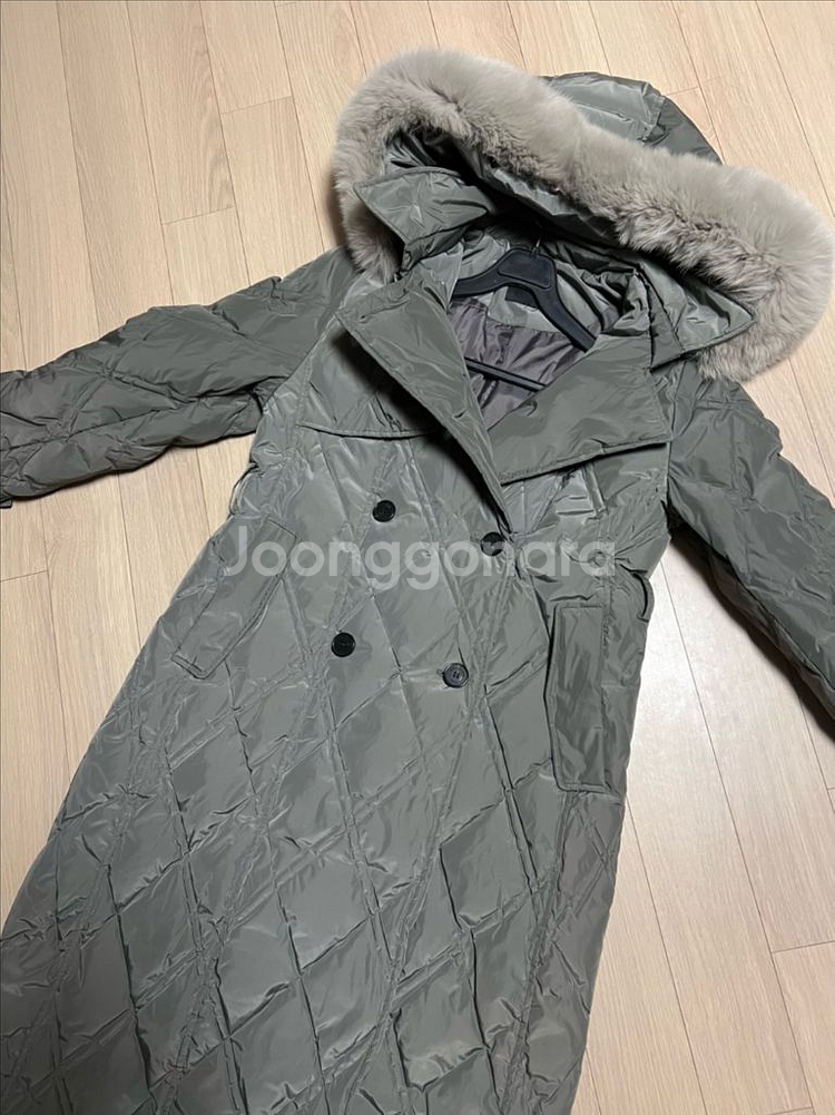 22년 주크 ZOOC 사가퍼 폭스 후드 구스다운 트렌치 롱패딩 코트 다이아몬드 퀼팅 쥬크--10