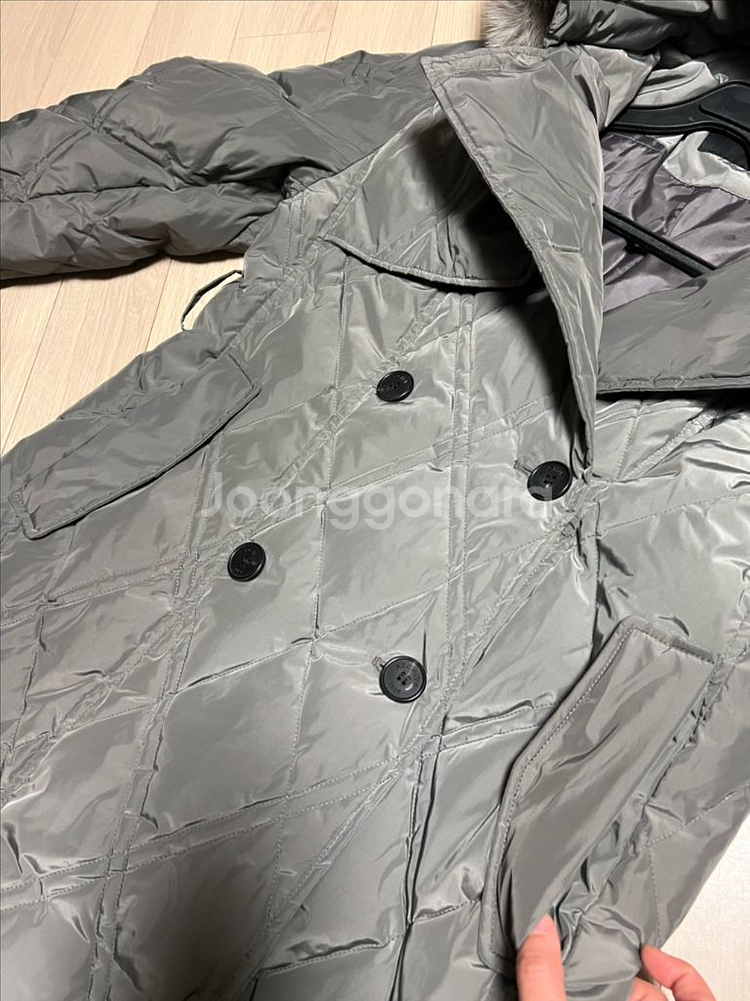 22년 주크 ZOOC 사가퍼 폭스 후드 구스다운 트렌치 롱패딩 코트 다이아몬드 퀼팅 쥬크--12