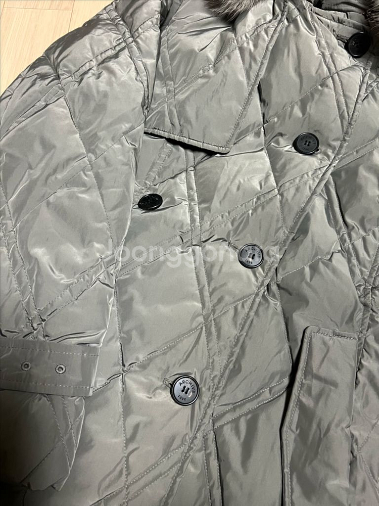 22년 주크 ZOOC 사가퍼 폭스 후드 구스다운 트렌치 롱패딩 코트 다이아몬드 퀼팅 쥬크--14