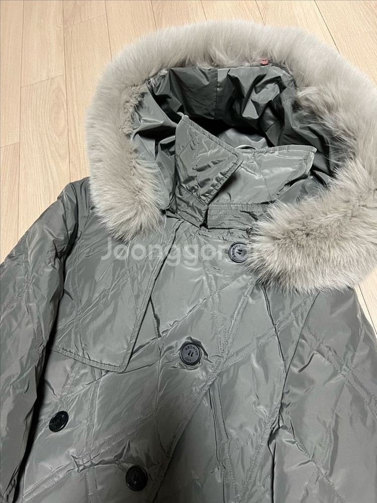 22년 주크 ZOOC 사가퍼 폭스 후드 구스다운 트렌치 롱패딩 코트 다이아몬드 퀼팅 쥬크--16