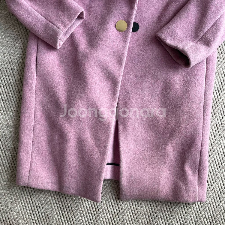 시스템 여성 핑크 롱코트--2