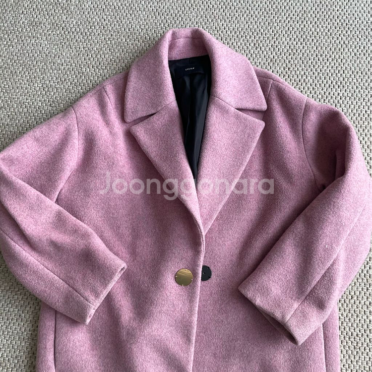 시스템 여성 핑크 롱코트--1