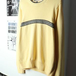 (M-L) 타미힐피거 니트 노랑 올드스쿨