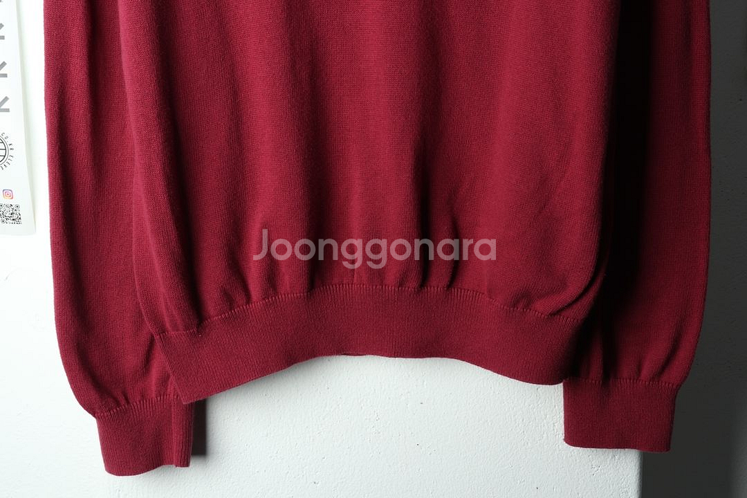 (L) 타미힐피거 니트 반집업 버건디--3