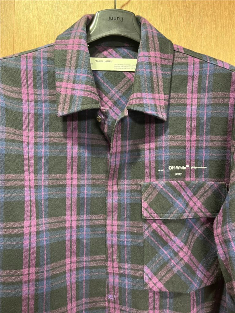 오프화이트 플란넬 셔츠 라지 이미지