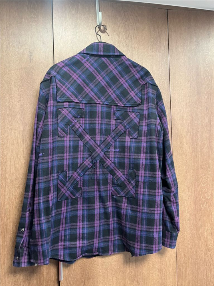 오프화이트 플란넬 셔츠 라지 이미지