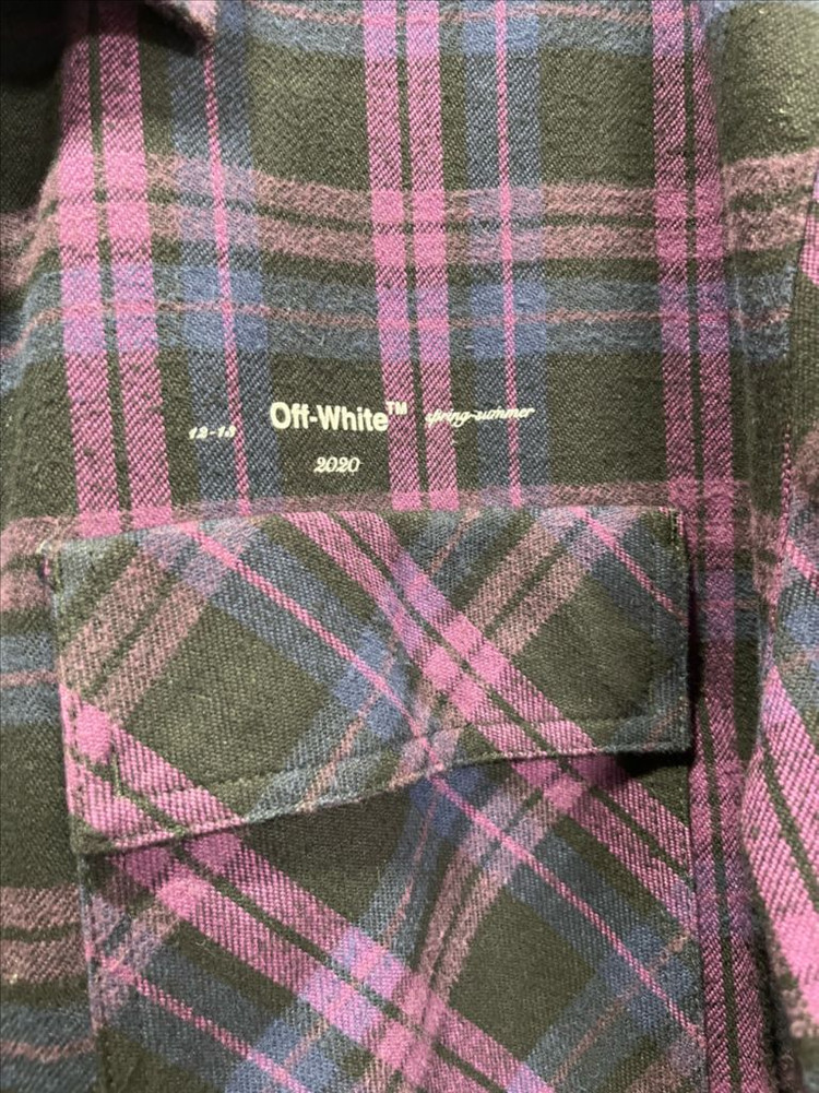 오프화이트 플란넬 셔츠 라지 이미지