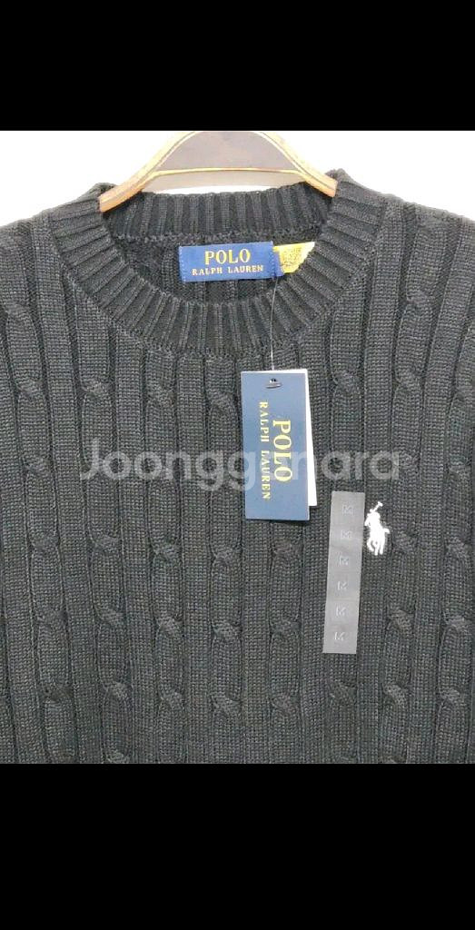 (L) 랄프로렌 폴로 케이블 니트 블랙 꽈배기 스웨터--1