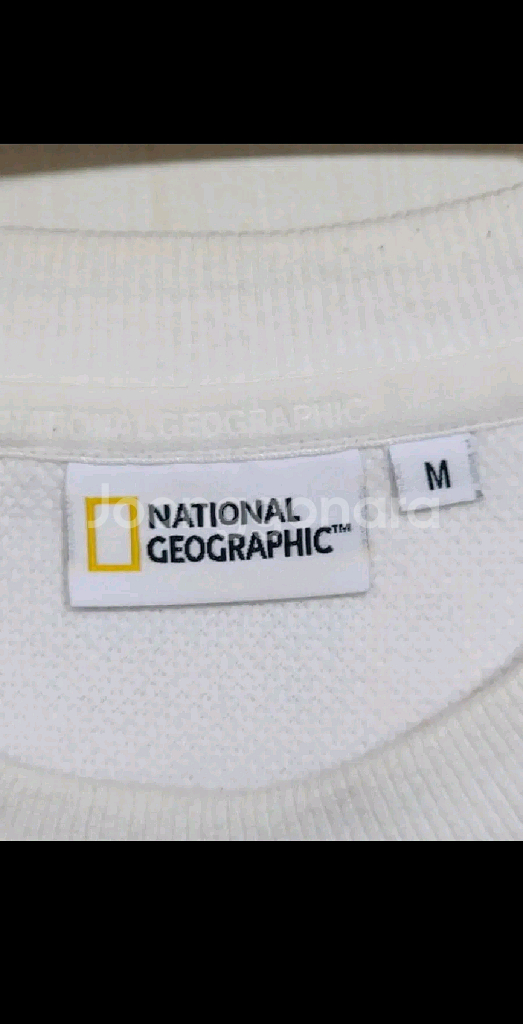 (M) 내셔널지오그래픽 스웨트 화이트 빅로고 맨투맨 티셔츠--2