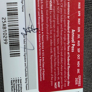 미국국립 공원 입장권