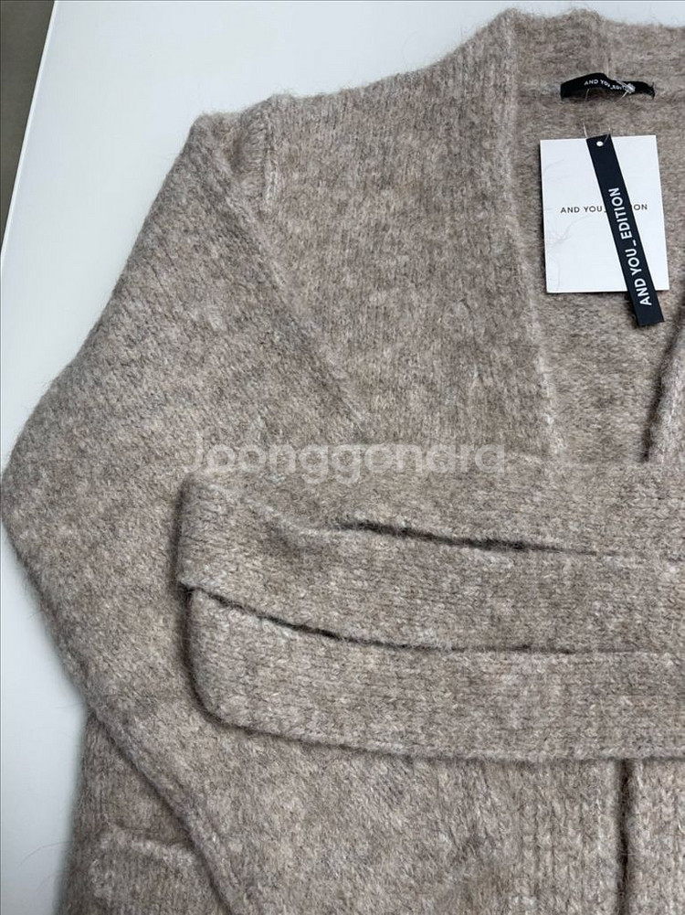 수리알파카 벨트 가디건 베이지--4