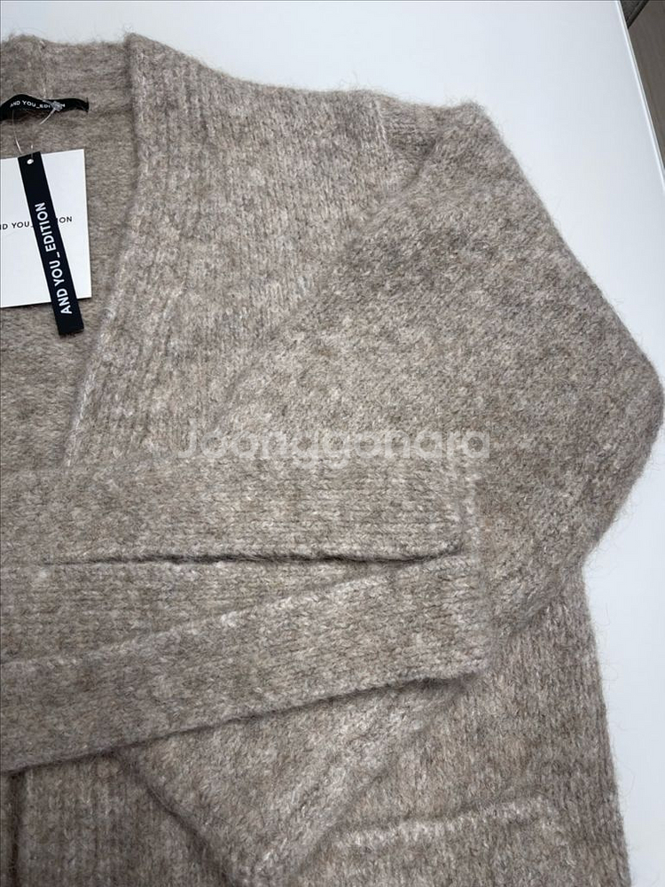 수리알파카 벨트 가디건 베이지--5