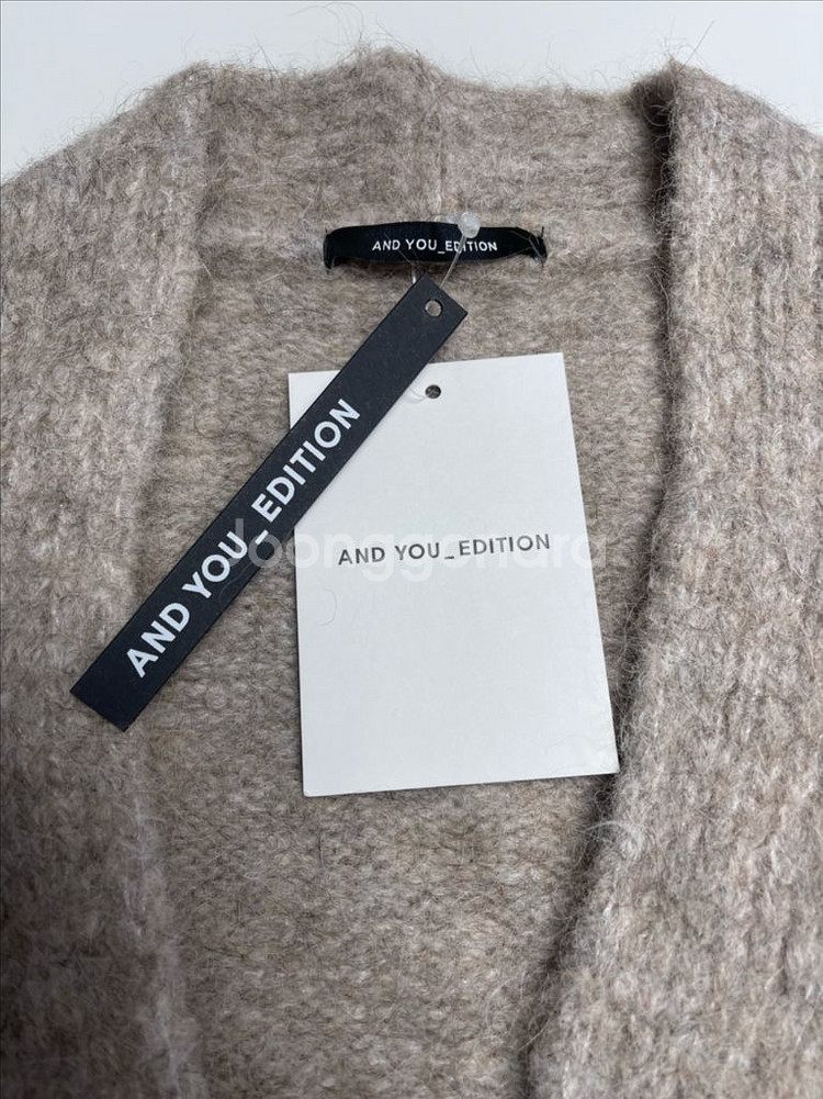 수리알파카 벨트 가디건 베이지--3