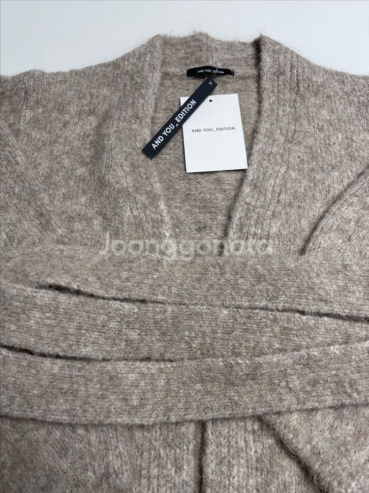 수리알파카 벨트 가디건 베이지--2