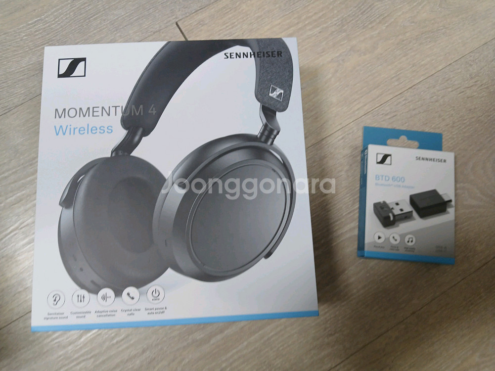 젠하이저 모멘텀4 무선 헤드폰 풀박스 + BTD 600--0