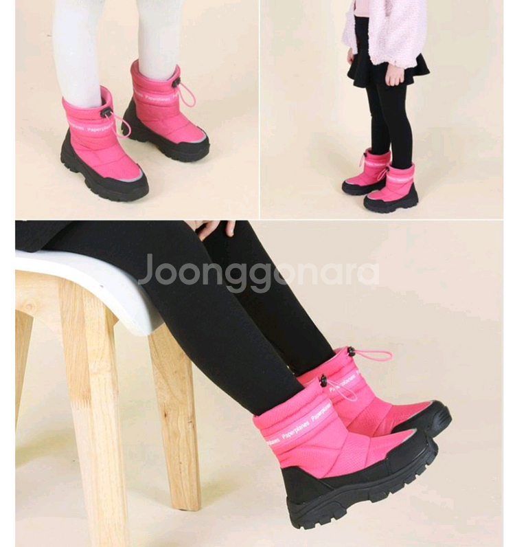 새상품 아동 페이퍼플레인키즈 패딩부츠 핑크 190--3