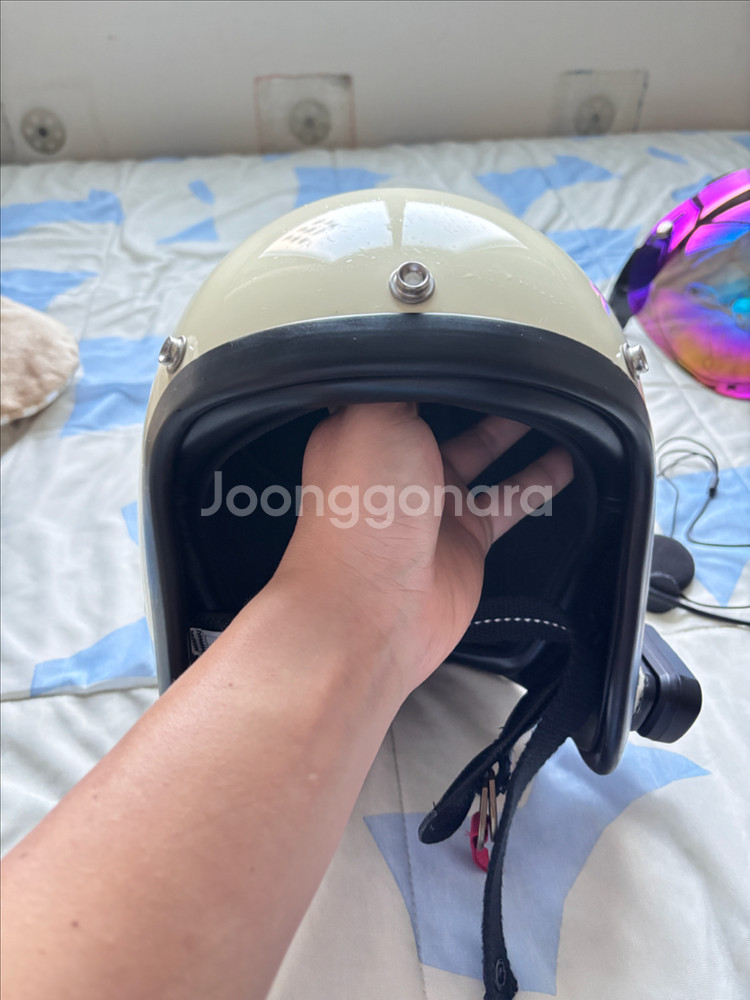 레트로 소두핏 헬멧 티티앤코 500tx L사이즈+블루투스--0