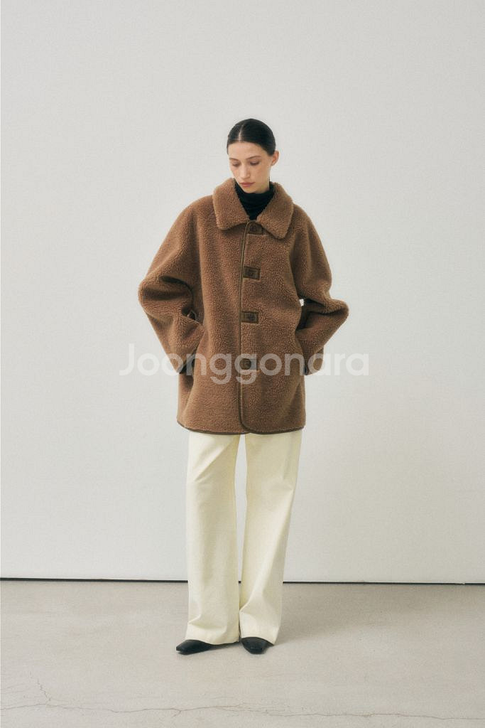 어그스트 시어링 무스탕 브라운 새제품--4