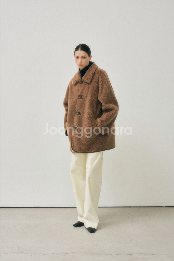 어그스트 시어링 무스탕 브라운 새제품--3