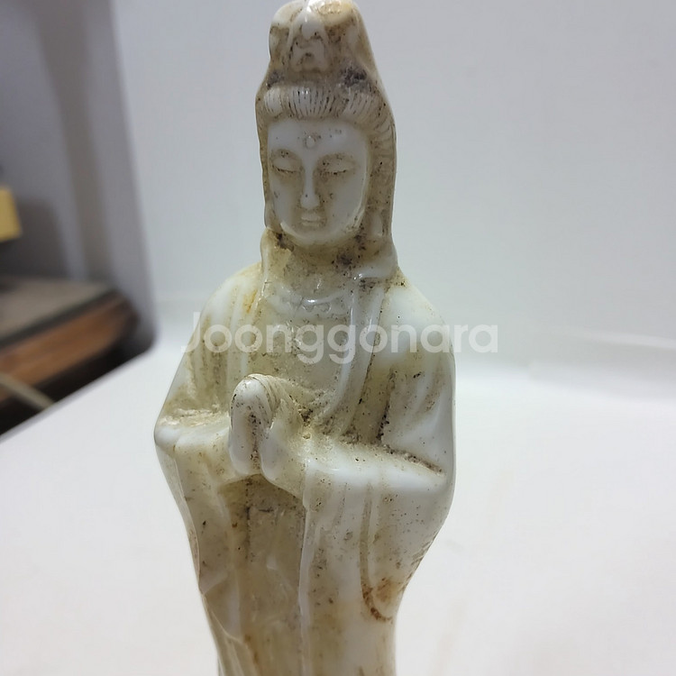 백옥 관세음 불상 높이21cm 무게456g--1