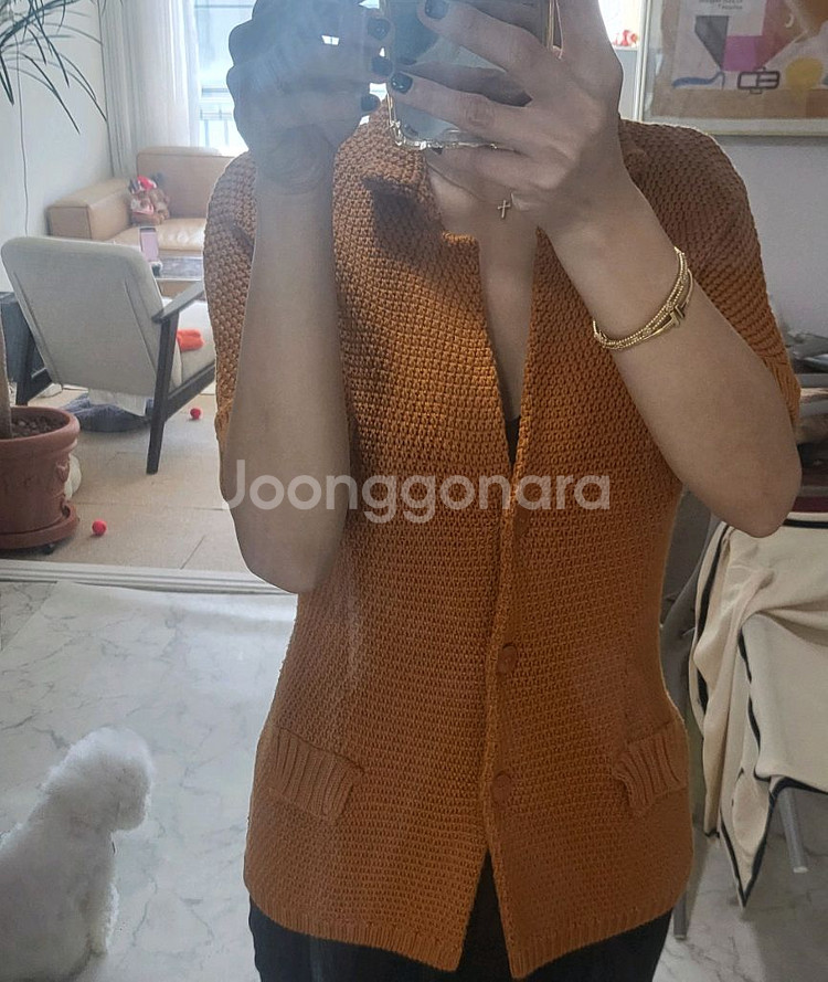 로로피아나 니트 가디건44(한국55-66)--6