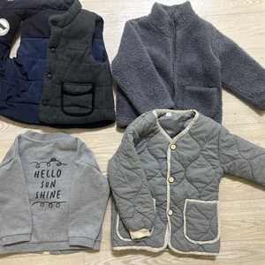 밍크뮤 등 조끼 뽀글이 가디건 경량패딩 외투 4벌 일괄