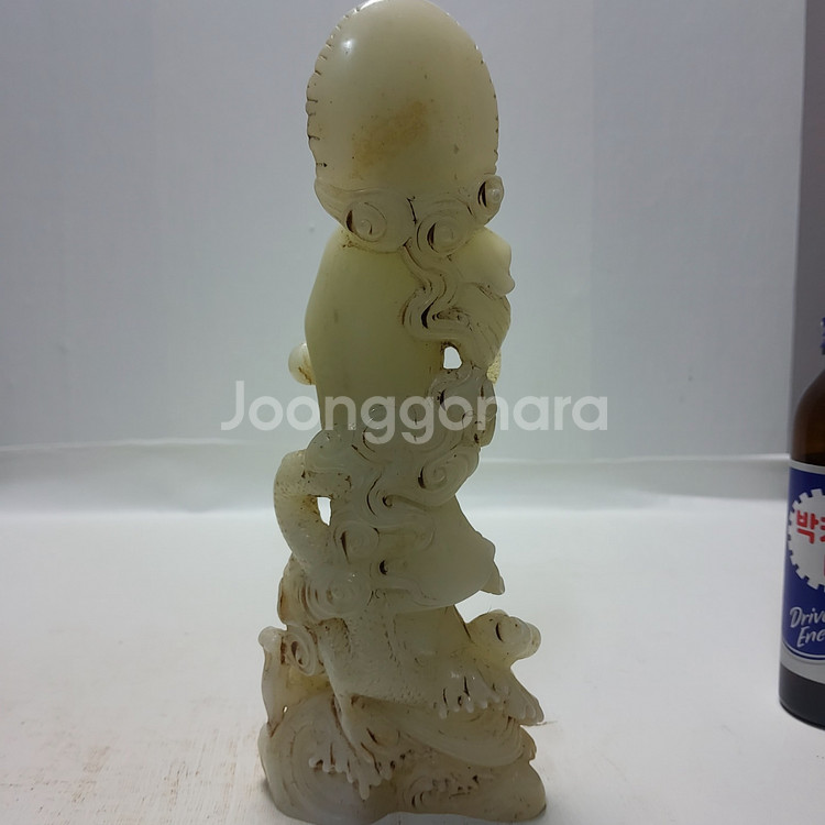 백옥 용을 탄 관세음 불상 높이22cm 무게694g--3