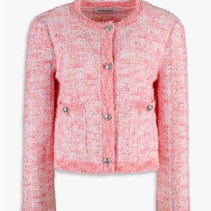 마이아이코 핑크 블라썸 트위드 니트 자켓 판매합니다.새상품!