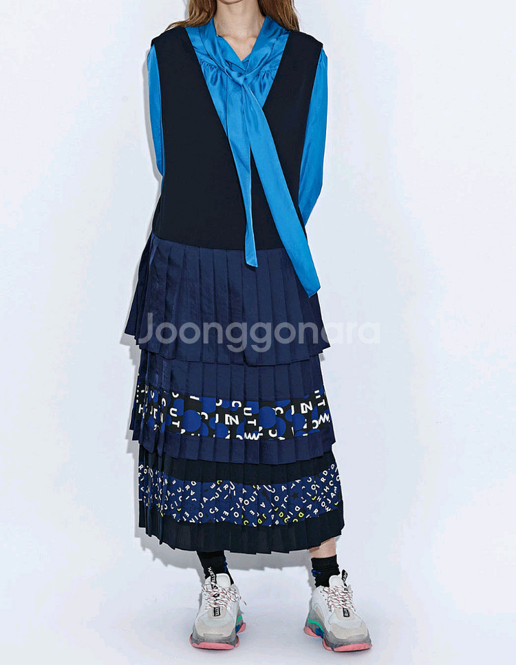 럭키슈에뜨- jdc 믹스 플리츠 롱 원피스 (36)--4