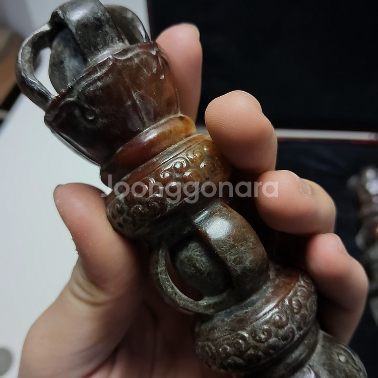 천연 고옥 티벳 금강저 한쌍 길이18cm--1