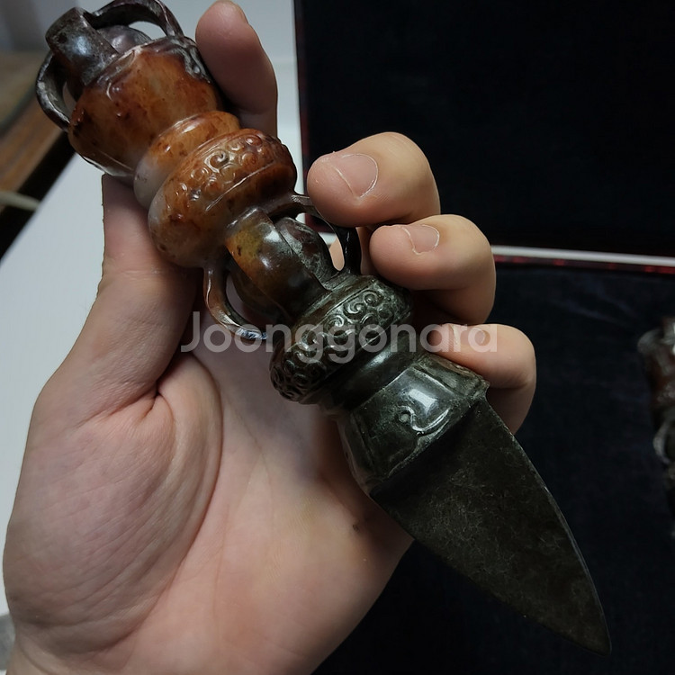 천연 고옥 티벳 금강저 한쌍 길이18cm--0