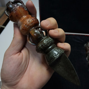 천연 고옥 티벳 금강저 한쌍 길이18cm