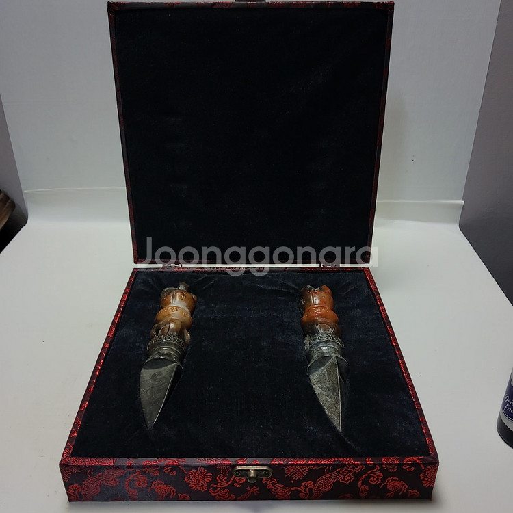 천연 고옥 티벳 금강저 한쌍 길이18cm--3