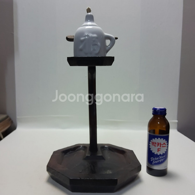 고목 원목 백자 호롱 세트 높이32cm--0