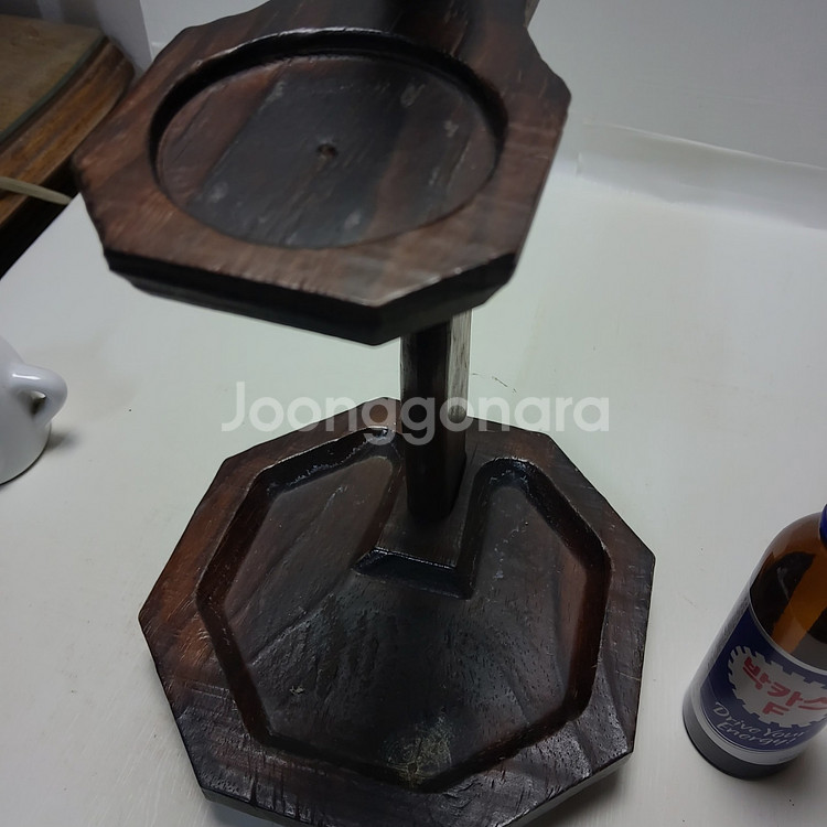 고목 원목 백자 호롱 세트 높이32cm--2