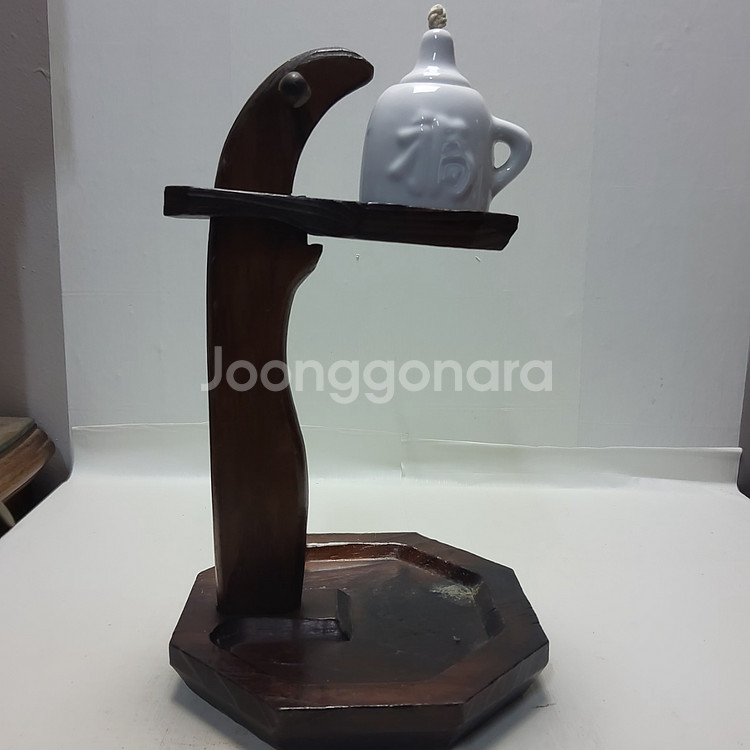 고목 원목 백자 호롱 세트 높이32cm--3