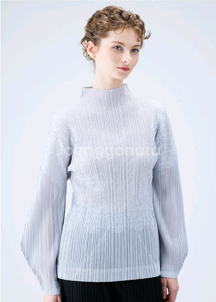 이세이미야케 플리츠플리즈 탑 12월 스노우드롭 탑 라이트그레이 3사이즈--5