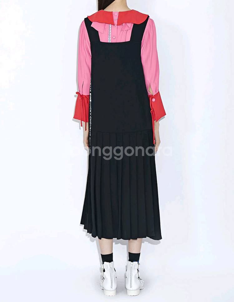 럭키슈에뜨- 컬러 플리츠 롱 원피스 (36)--6