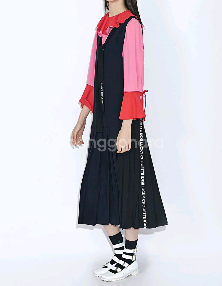 럭키슈에뜨- 컬러 플리츠 롱 원피스 (36)--5